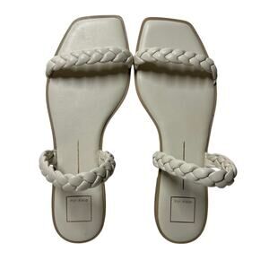 Dolce Vita Indy Braided Slide Flat Sandals Slip On White Sz 11 Minimalist Beach